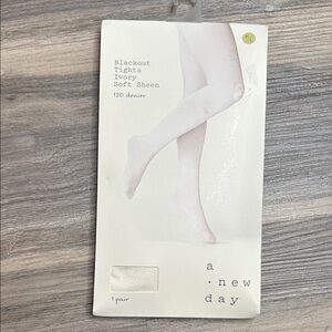 NWT Soft Ivory Sheen Blackout Tights